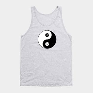 Yin Yang d20 dice Dungeons and Dragons Tank Top